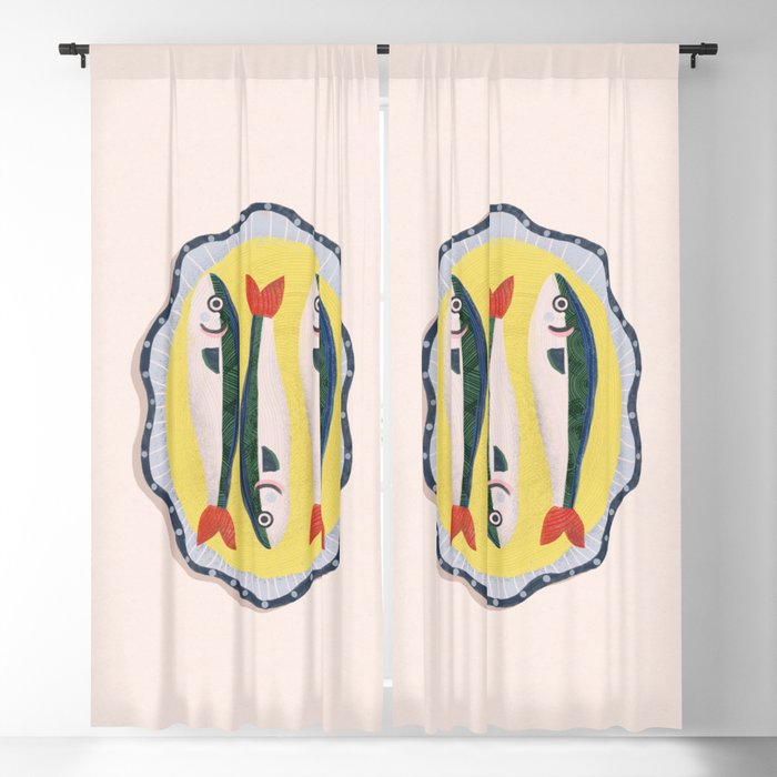 Fish On A Plate Window Curtain Gallery Image 1