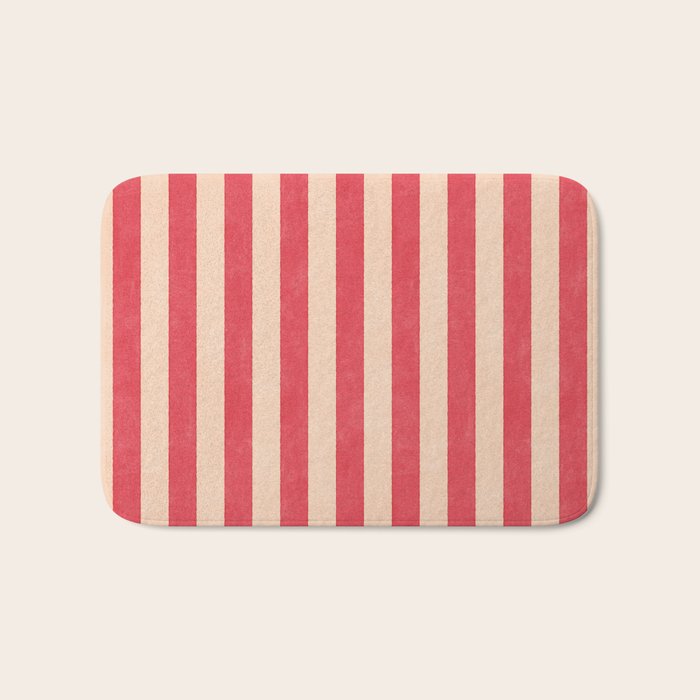STRIPES 001 C - Strawberry Bath Mat Gallery Image 1