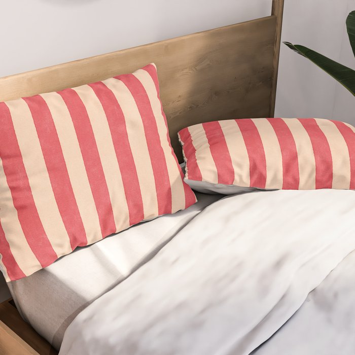 STRIPES 001 C - Strawberry Pillow Sham Gallery Image 2