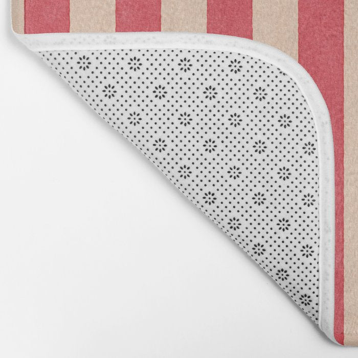 STRIPES 001 C - Strawberry Bath Mat Gallery Image 2