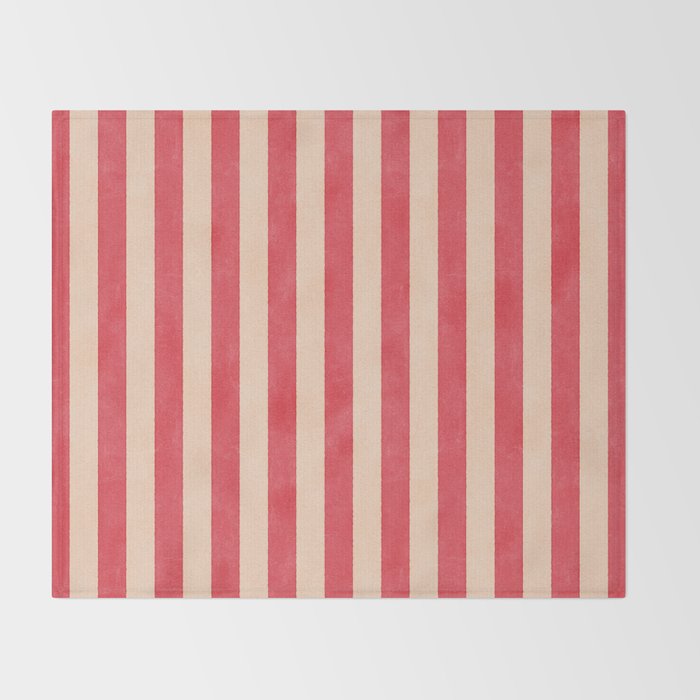 STRIPES 001 C - Strawberry Throw Blanket Gallery Image 2