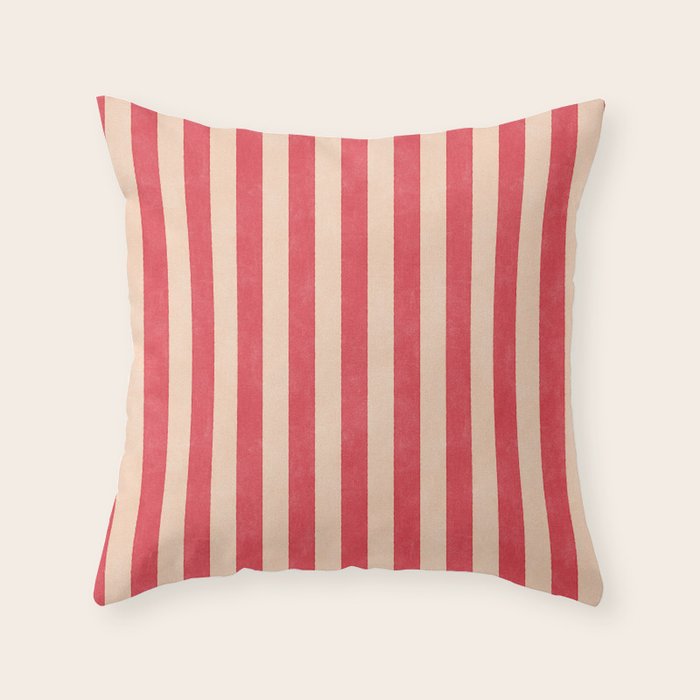 STRIPES 001 C - Strawberry Throw Pillow Gallery Image 6