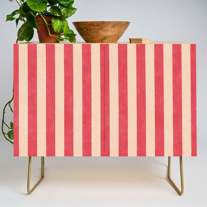 STRIPES 001 C - Strawberry Credenza Gallery Image 1