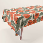 Hot Orange Blooms Tablecloth Gallery Image 1