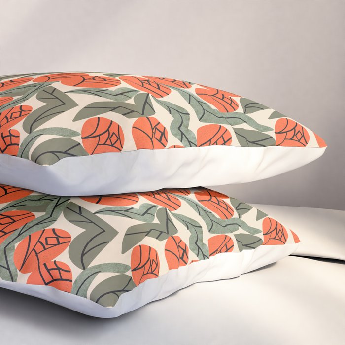 Hot Orange Blooms Pillow Sham Gallery Image 3