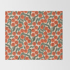 Hot Orange Blooms Throw Blanket Gallery Image 2