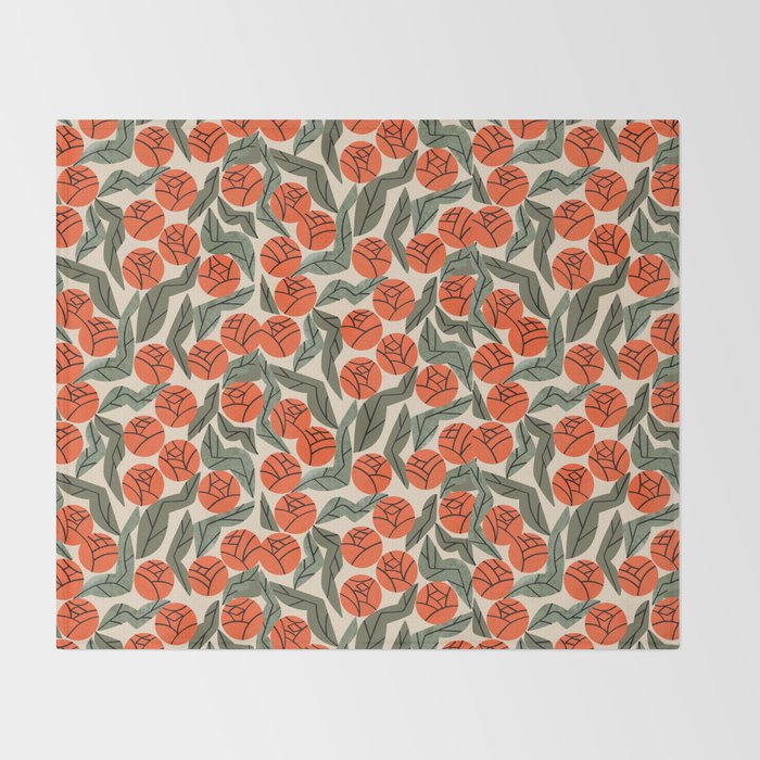 Hot Orange Blooms Throw Blanket Gallery Image 2