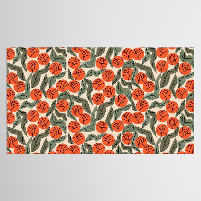 Hot Orange Blooms Tablecloth Gallery Image 2