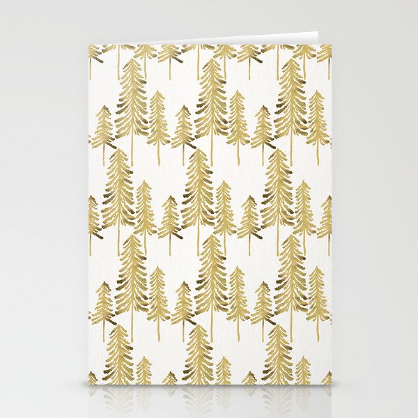 Pine Trees - Gold Palette Stationery Card Gallery Image 1