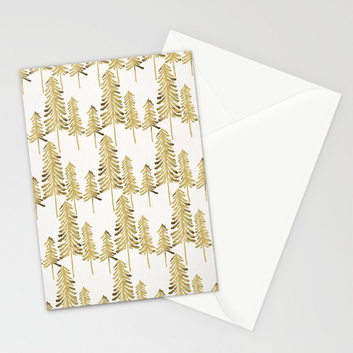 Pine Trees - Gold Palette Stationery Card Gallery Image 2
