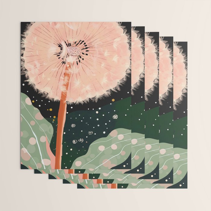 Night Dandelion Wrapping Paper Gallery Image 3