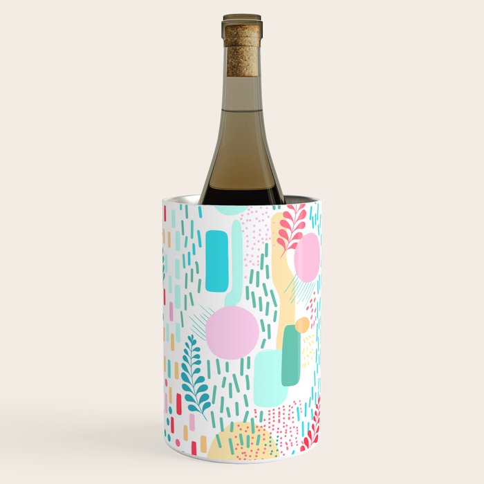 Abstract Nature - Colourful Doodle Pattern 3 Wine Chiller Gallery Image 1