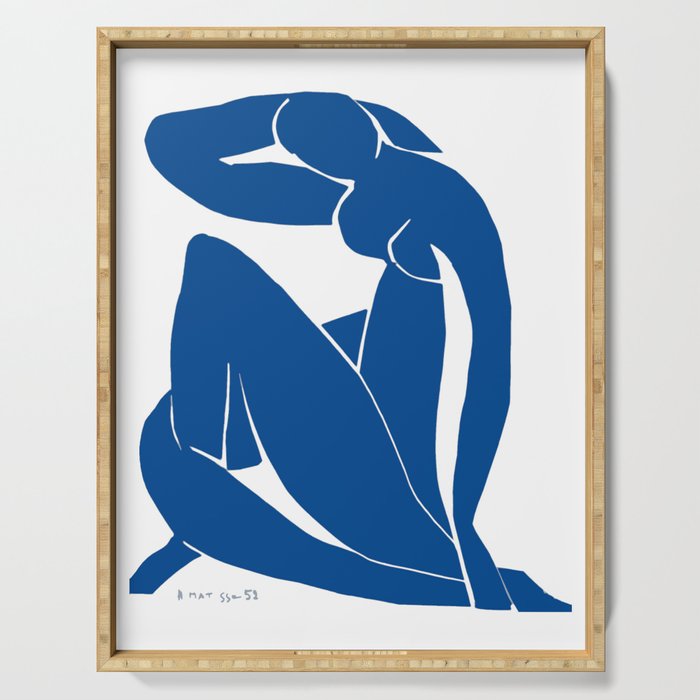 Henri Matisse - Blue Nude II - Minimalist Blue Serving Tray Gallery Image 1