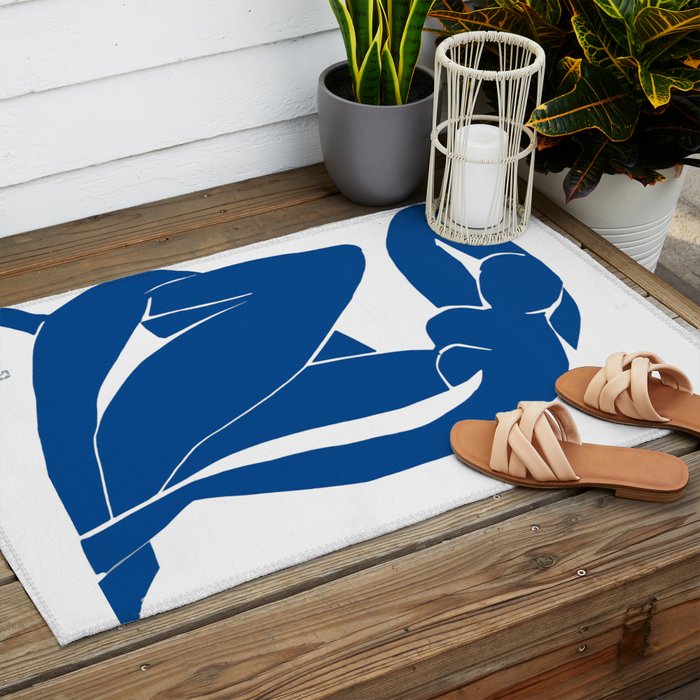 Henri Matisse - Blue Nude II - Minimalist Blue Outdoor Rug Gallery Image 2