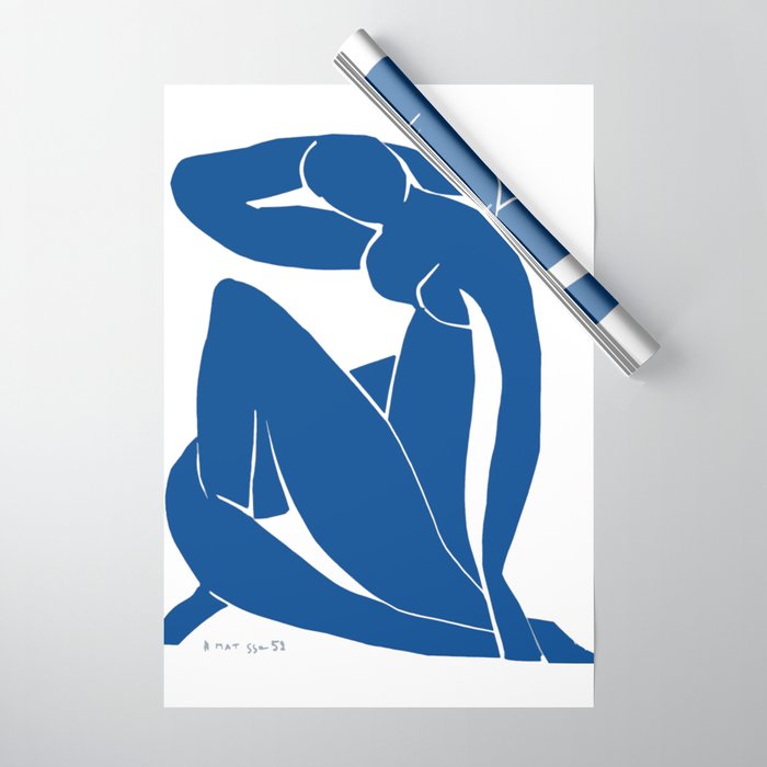 Henri Matisse - Blue Nude II - Minimalist Blue Wrapping Paper Gallery Image 1