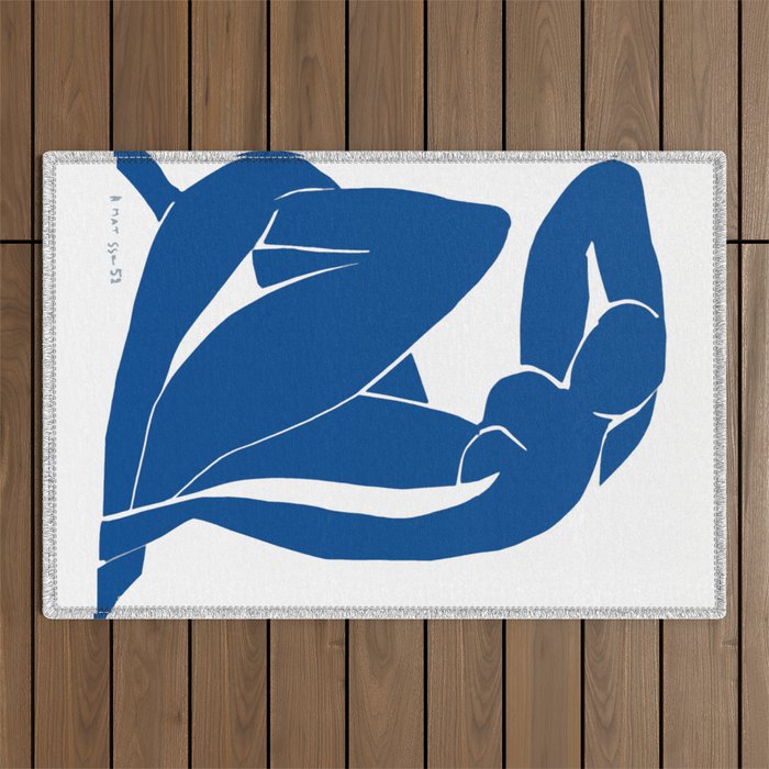 Henri Matisse - Blue Nude II - Minimalist Blue Outdoor Rug Gallery Image 1