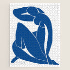 Henri Matisse - Blue Nude II - Minimalist Blue Jigsaw Puzzle Gallery Image 1