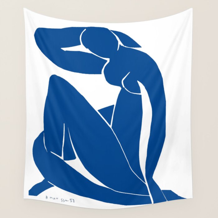 Henri Matisse - Blue Nude II - Minimalist Blue Wall Tapestry Gallery Image 4
