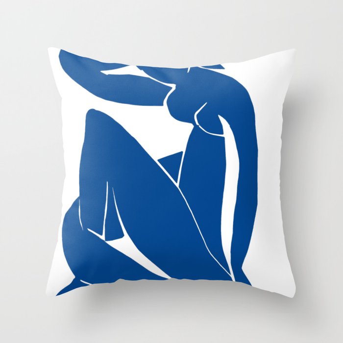 Henri Matisse - Blue Nude II - Minimalist Blue Throw Pillow Gallery Image 6