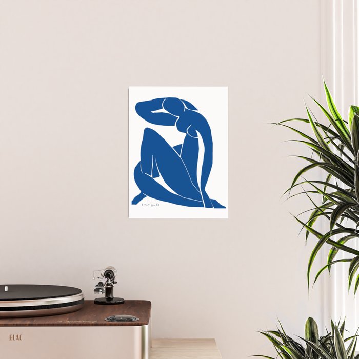 Henri Matisse - Blue Nude II - Minimalist Blue Poster Gallery Image 2