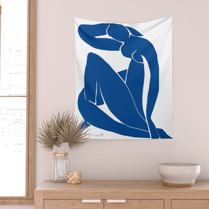 Henri Matisse - Blue Nude II - Minimalist Blue Wall Tapestry Gallery Image 2