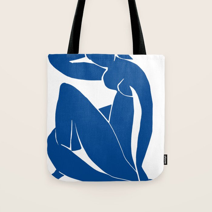 Henri Matisse - Blue Nude II - Minimalist Blue Tote Bag Gallery Image 1