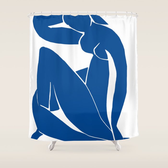 Henri Matisse - Blue Nude II - Minimalist Blue Shower Curtain Gallery Image 1
