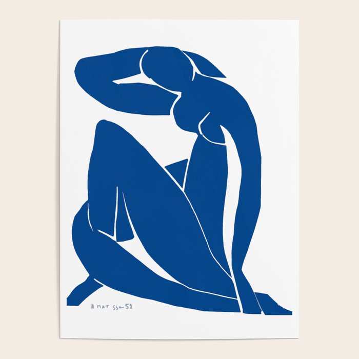 Henri Matisse - Blue Nude II - Minimalist Blue Poster Gallery Image 4