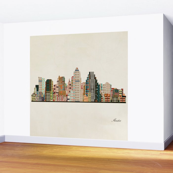 austin skyline Wall Mural Gallery Image 2