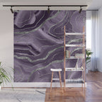 Lavender Agate Silver Glitter Glam #1 (Faux Glitter) #marble #decor #art #society6 Wall Mural Gallery Image 1