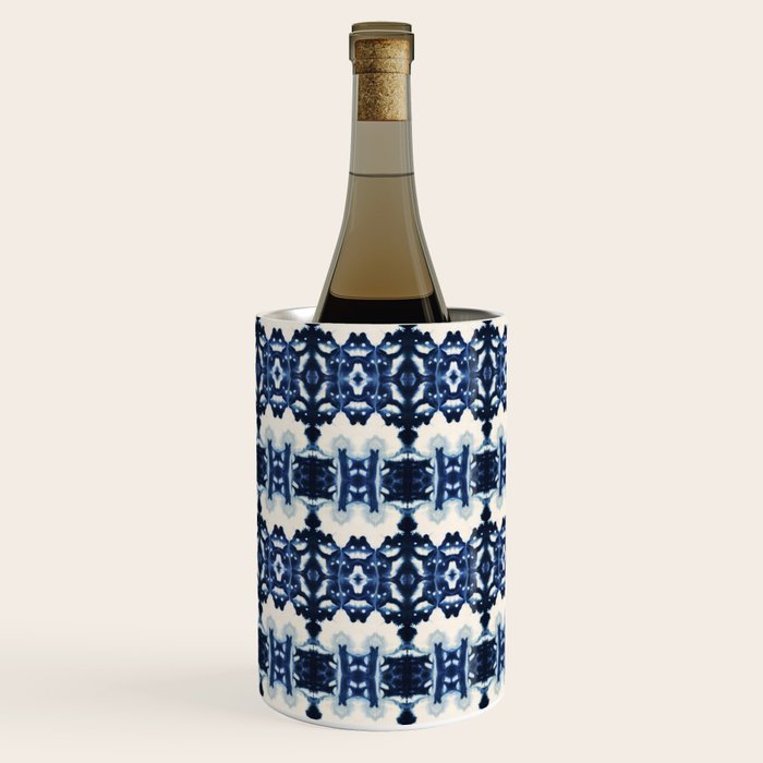 Ornate Blue and White Shibori Wine Chiller Gallery Image 2