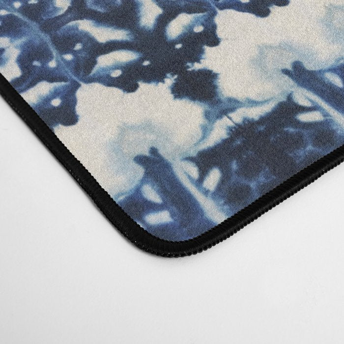 Ornate Blue and White Shibori Desk Mat Gallery Image 4