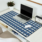 Ornate Blue and White Shibori Desk Mat Gallery Image 2