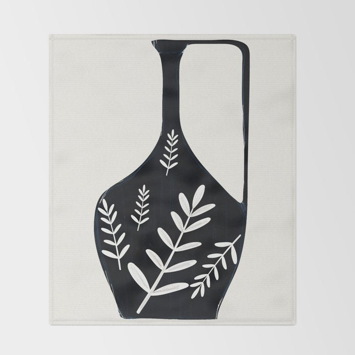 Minimal Abstract Art Vase 21 Throw Blanket Gallery Image 2