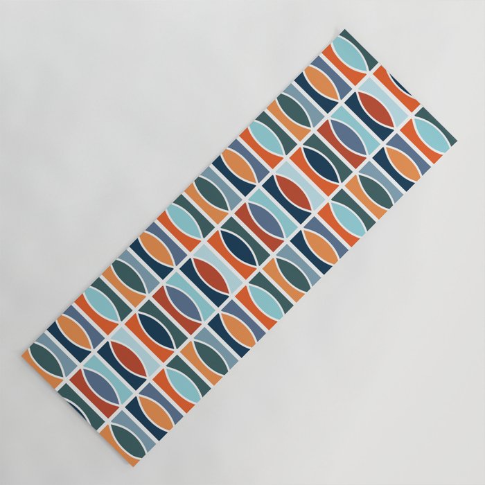 Colorful Mid Century design Yoga Mat Gallery Image 1