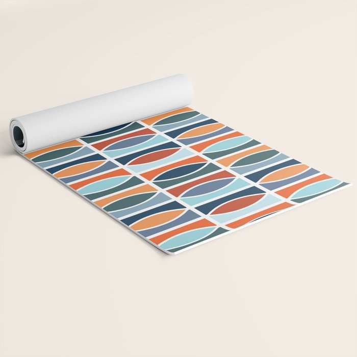 Colorful Mid Century design Yoga Mat Gallery Image 2
