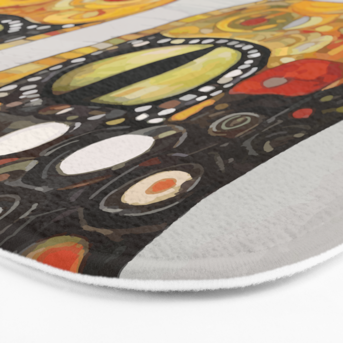 Gustav Klimt Style Cat with Magnificent Whiskers Bath Mat Gallery Image 3