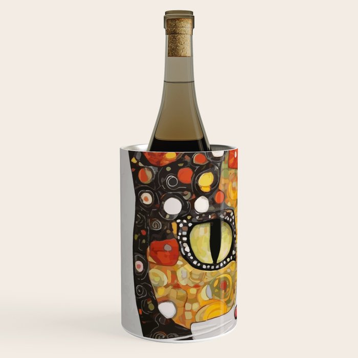 Gustav Klimt Style Cat with Magnificent Whiskers Wine Chiller Gallery Image 2