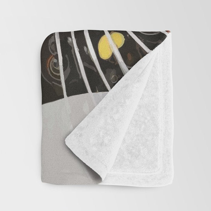 Gustav Klimt Style Cat with Magnificent Whiskers Throw Blanket Gallery Image 3