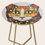Gustav Klimt Style Cat with Magnificent Whiskers Side Table Gallery Image 2