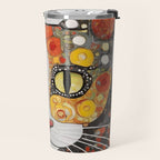 Gustav Klimt Style Cat with Magnificent Whiskers Travel Mug Gallery Image 2