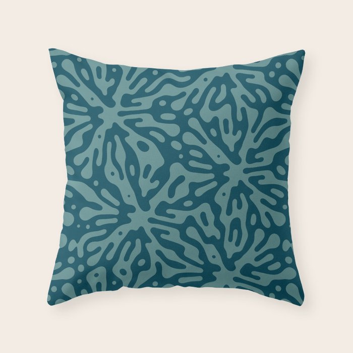 Organic Matter in Dark Teal Throw Pillow Gallery Image 6