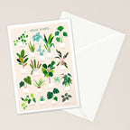 House Plants on Pink Stationery Card Gallery Image 2