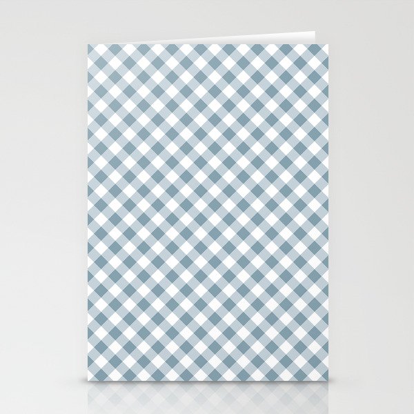 Countryside Bloom Cottage Mist Blue Gingham Stationery Card Gallery Image 1