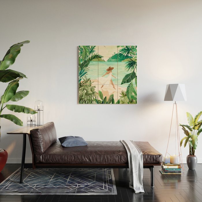 Seaside Beach Girl Wood Wall Art Gallery Image 2