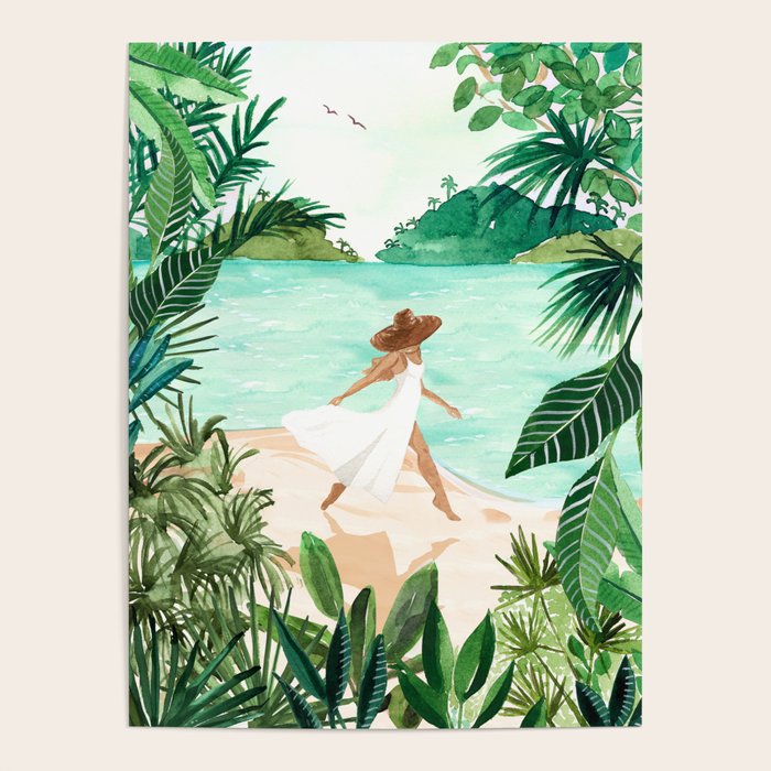 Seaside Beach Girl Poster Gallery Image 1