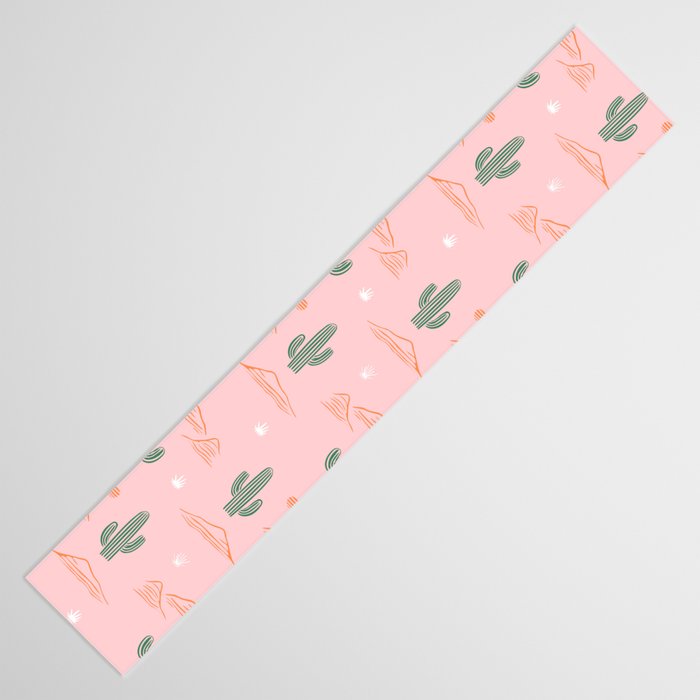Retro hand drawn cactus plant pattern Table Runner Gallery Image 3