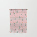 Retro hand drawn cactus plant pattern Wall Hanging Gallery Image 1