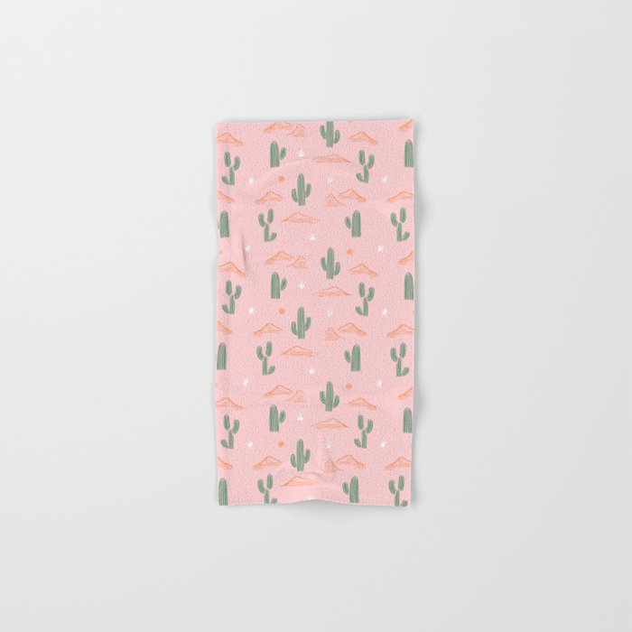 Retro hand drawn cactus plant pattern Bath Towel Gallery Image 1