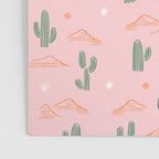 Retro hand drawn cactus plant pattern Poster Gallery Image 3